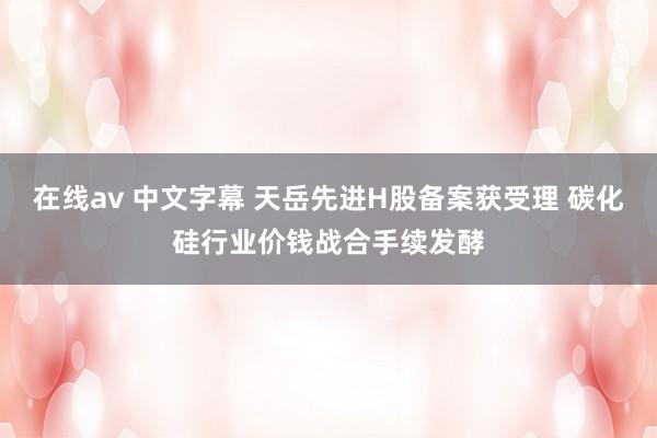 在线av 中文字幕 天岳先进H股备案获受理 碳化硅行业价钱战合手续发酵