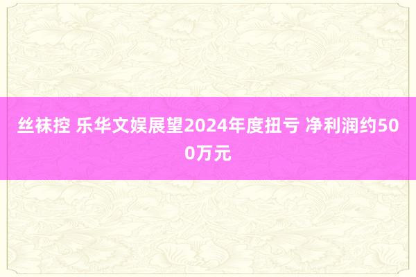 丝袜控 乐华文娱展望2024年度扭亏 净利润约500万元