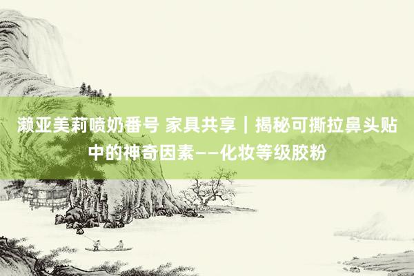 濑亚美莉喷奶番号 家具共享｜揭秘可撕拉鼻头贴中的神奇因素——化妆等级胶粉