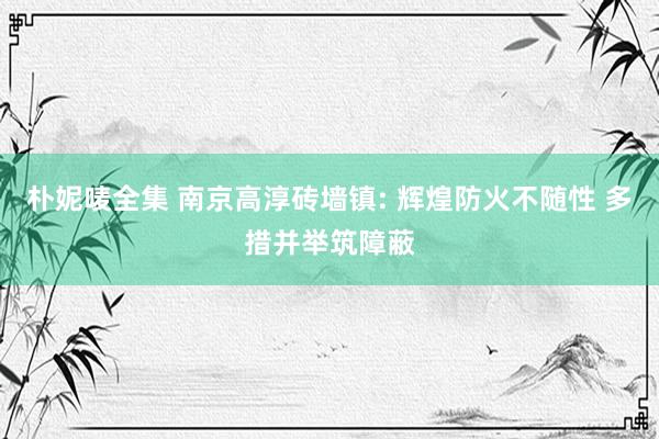 朴妮唛全集 南京高淳砖墙镇: 辉煌防火不随性 多措并举筑障蔽
