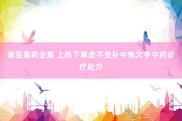 濑亚美莉全集 上热下寒虚不受补中焦欠亨中药诊疗处方